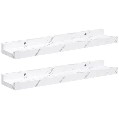 Scaffale da parete 2 pcs Marmo Bianco 40 x 9 x 3 cm - Foto 1