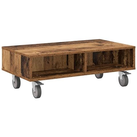 Tavolino con Ruote Legno vecchio 90 x 50 x 30 cm - Foto 1