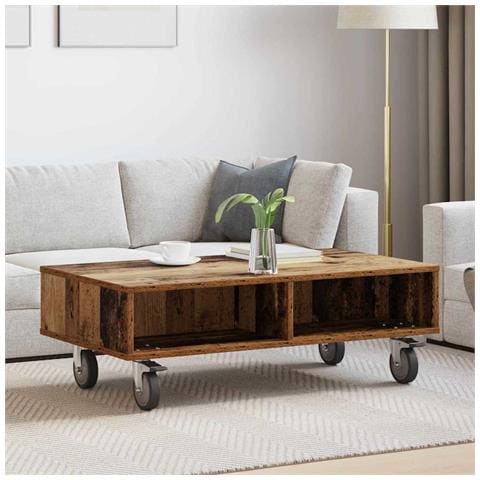 Tavolino con Ruote Legno vecchio 90 x 50 x 30 cm - Foto 2