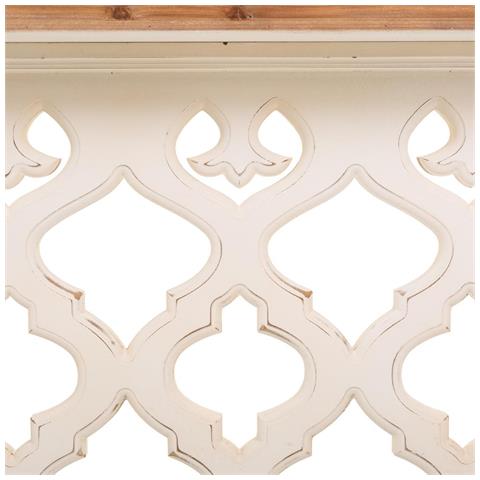 Mobile Da Ingresso In Legno Bianco Intagliato 142x30x78,50h - Foto 6