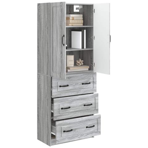 Set di armadi 2 pcs Sonoma grigio 66 x 34,5 x 87 cm - Foto 2