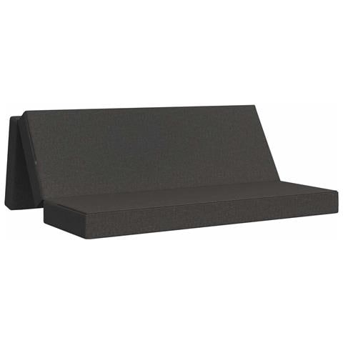 Divano Letto Pieghevole 200 x 67 x 45 cm Grigio Scuro - Foto 1