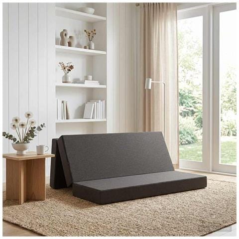 Divano Letto Pieghevole 200 x 67 x 45 cm Grigio Scuro - Foto 2