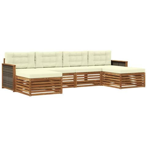 Set divani con cuscino 6 pcs Legno di Acacia Massello - Foto 1