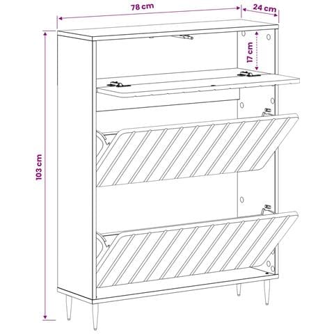 Mobile per scarpe ZWOLLE 78 x 24 x 103 cm Legno ingegnerizzato - Foto 9