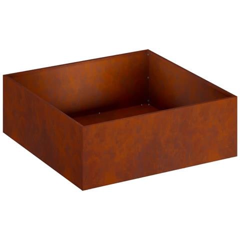 Vaso da giardino Ruggine 40 x 40 x 20 cm Acciaio Corten - Foto 1