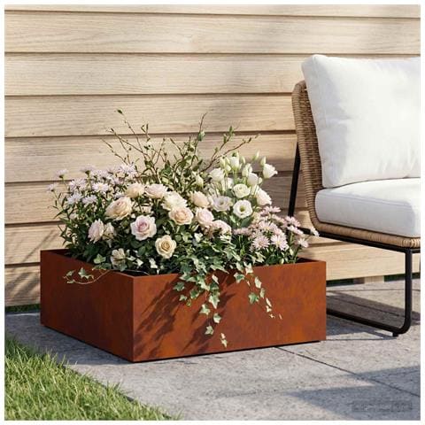 Vaso da giardino Ruggine 40 x 40 x 20 cm Acciaio Corten - Foto 2