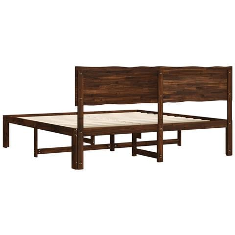 Letto matrimoniale con testiera ROSTOCK Marrone Scuro - Foto 2