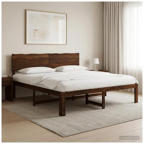 Letto matrimoniale con testiera ROSTOCK Marrone Scuro - Foto 10