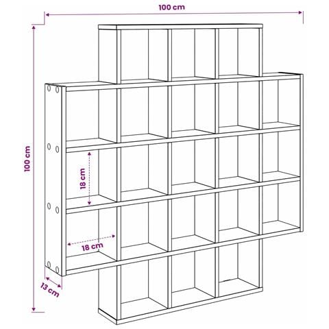 Scaffale da parete Rovere Artigianale 100 x 13 x 100 cm - Foto 8