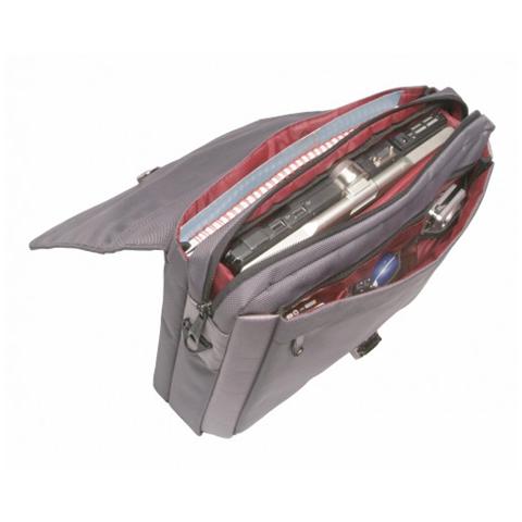 Borsa Notebook fino a 12.1/14.1" in Nailon Grigio e Rosso TAN3107V3. - Foto 3