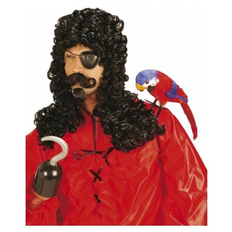 parrucca hook pirata con baffi e pizzetto - Foto 1