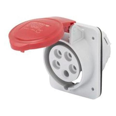 Presa Fissa Da Incasso A 10° Hp Ip44 3p+t 16a 380 415v 50/60hz 6h Cablaggio A Vite - Foto 2