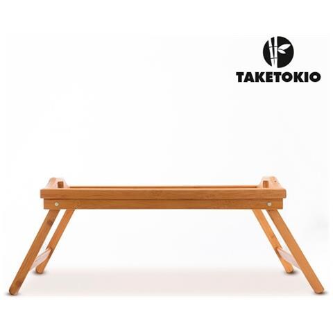 Vassoio in Legno di Bamboo con Gambe Ripiegabili 50x30 - Foto 1