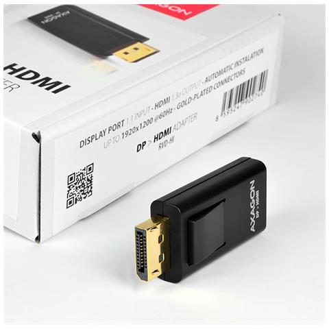 Rvd-hi Cavo E Adattatore Video Displayport Hdmi Nero (Displayport -> hdmi Reduction / Mini Adapter)  - Foto 3