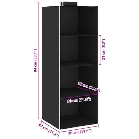 Organizer per Armadio da Appendere con 4 Ripiani 2 pz Tessuto - Foto 2