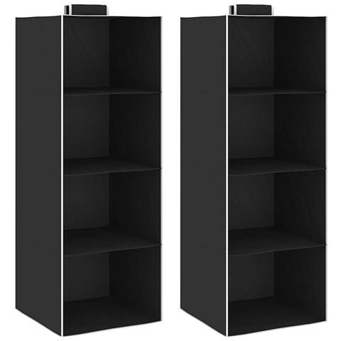 Organizer per Armadio da Appendere con 4 Ripiani 2 pz Tessuto - Foto 1