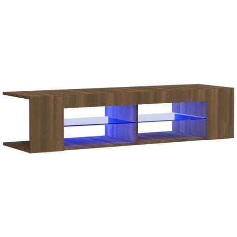 Mobile Porta TV con Luci LED Rovere Marrone 135x39x30 cm - Foto 1