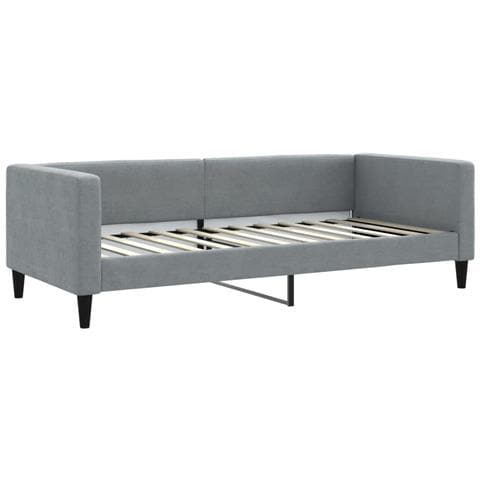 Divano Letto Estraibile Cassetti Grigio Chiaro 90x200cm Tessuto - Foto 9