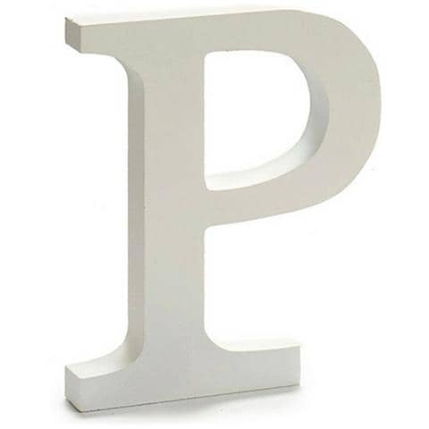 Lettera P Legno Bianco (1,8 X 21 X 17 Cm) (12 Unità) - Foto 2
