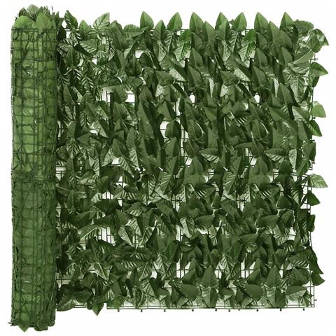 Schermo Privacy Da Balcone Con Foglie Verde Scuro 600x75 Cm - Foto 2