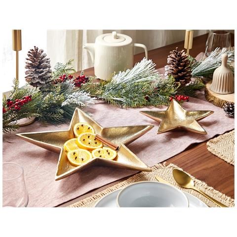 Set Di 2 Vassoi Decorativi Metallo Oro Banten - Foto 1
