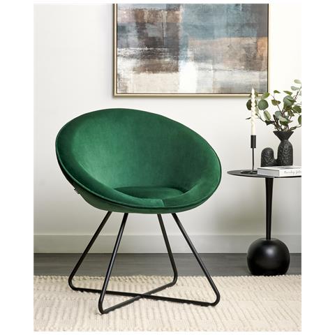 Sedia Da Salotto Velluto Verde Floby Ii - Foto 1