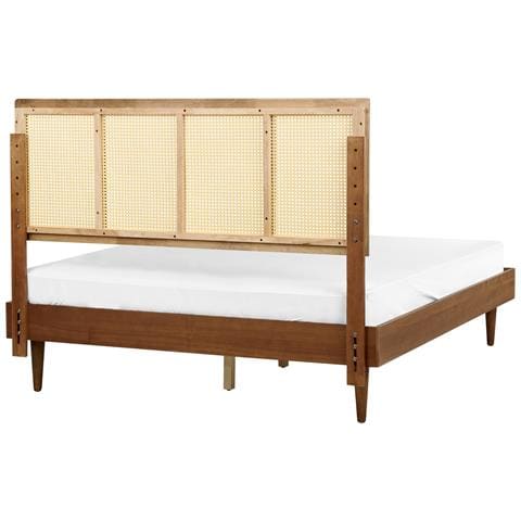 Letto Con Led Rattan Auray 160 X 200 Cm Marrone - Foto 15