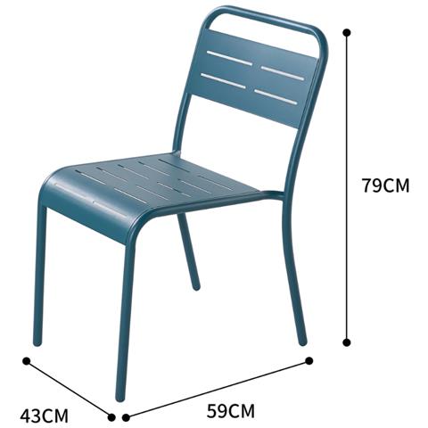 Set Di 4 Sedie In Acciaio Blu Bergame - Foto 4