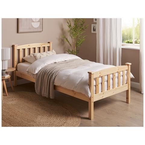 Letto Legno Di Pino Giverny 90 X 200 Cm Marrone Chiaro - Foto 1