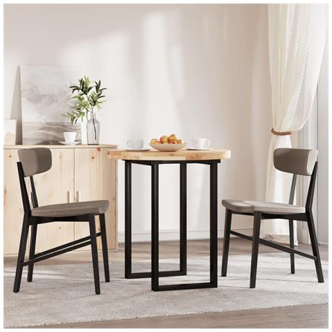 Piano Tavolo Rotondo 70x4 Cm In Legno Massello Di Acacia - Foto 3