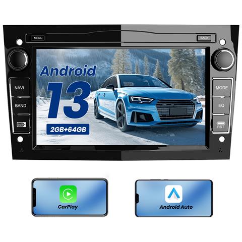 Autoradio Per Opel Meriva Corsa Zafira Vivaro Antara Tigra 7 Pollici Car Radio Con Carplay Android Auto Gps Bt Fm Rds Android 2 Din Radio 2gb+64gb (nero Lucido) - Foto 1