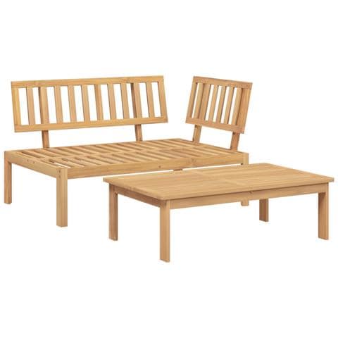 Set Divani Pallet Da Giardino 2pz In Legno Massello Di Acacia - Foto 2