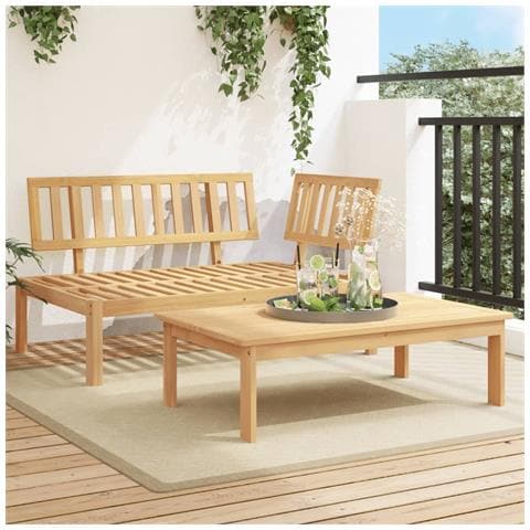 Set Divani Pallet Da Giardino 2pz In Legno Massello Di Acacia - Foto 1