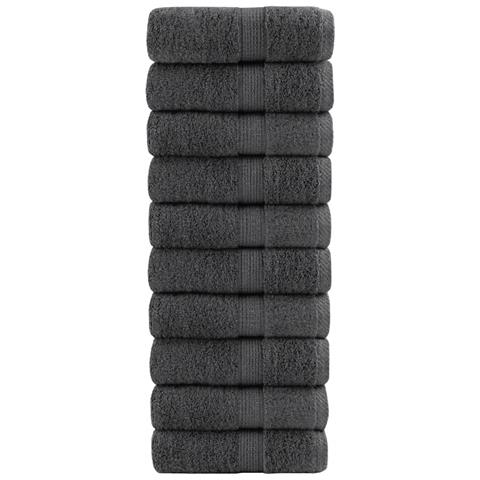 Asciugamani Ospiti Solund 10 Pz Antracite 30x50cm 600gsm - Foto 1