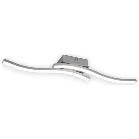 Plafoniera Lampadario 2 Strisce Led Bianco Elegante Moderno Da Interno 5w Route - Nichel Opaco - Foto 1
