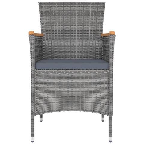 Sedie da Pranzo da Giardino 4 pz in Polyrattan Grigio - Foto 2