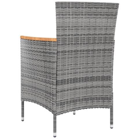 Sedie da Pranzo da Giardino 4 pz in Polyrattan Grigio - Foto 7