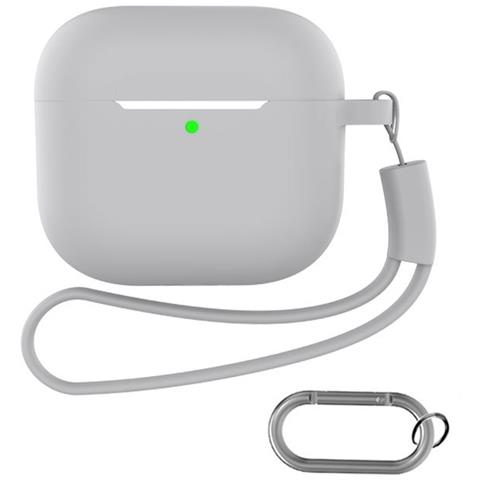 Custodia Per Airpods Con Portachiavi E Accessori Grey  Airpods 4 Piatto - Foto 2