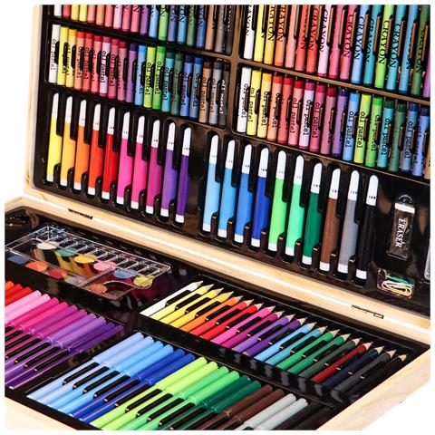 Set Di Belle Arti 180 Pezzi In Valigetta Di Legno. Include Matite, Acquerelli, Pennarelli, Cere E Accessori. - Foto 2