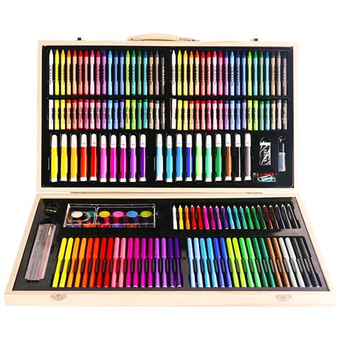 Set Di Belle Arti 180 Pezzi In Valigetta Di Legno. Include Matite, Acquerelli, Pennarelli, Cere E Accessori. - Foto 1