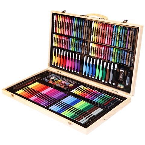 Set Di Belle Arti 180 Pezzi In Valigetta Di Legno. Include Matite, Acquerelli, Pennarelli, Cere E Accessori. - Foto 3