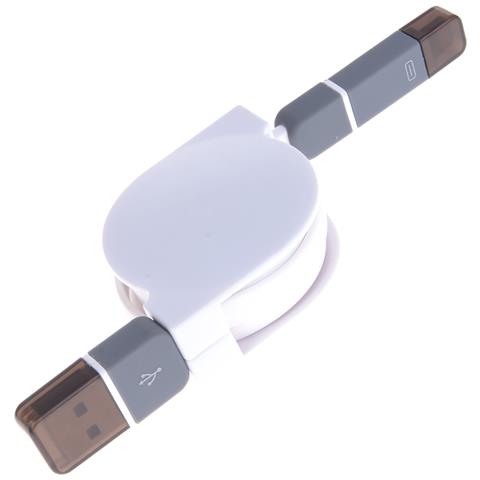 Dam Cavo Avvolgibile 2 In 1 4x1x12 Cm. Colore Bianco - Foto 2