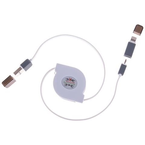 Dam Cavo Avvolgibile 2 In 1 4x1x12 Cm. Colore Bianco - Foto 1