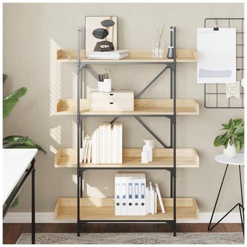 Libreria 4 Ripiani Rovere Sonoma 100x33x145,5 Legno Multistrato - Foto 2