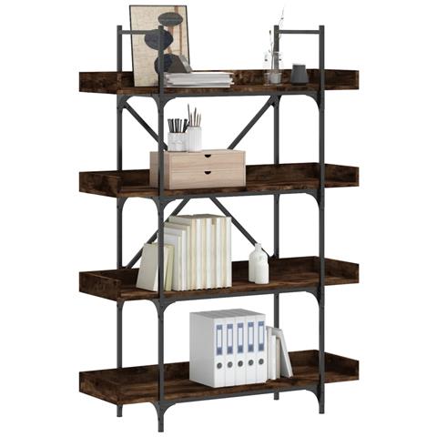 Lusso Casadino - Libreria 4 Ripiani Rovere Fumo 100x33x145,5cm Legno Multistrato - Foto 8