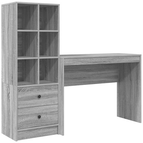 Scrivania con Spazio di Archiviazione Grigio Sonoma Truciolare - Foto 1