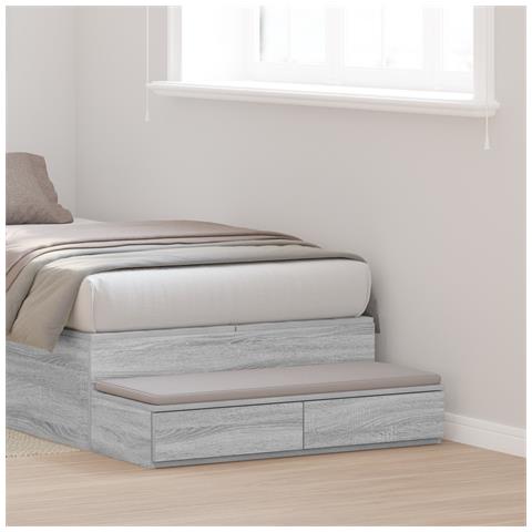 Cassetti per Letto Grigio Sonoma 75x36,5x16,5 cm in Legno Ingegnerizzato di - Foto 2
