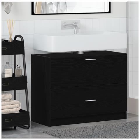 Cabinet per lavello Nero Rovere 78x37x59 cm Legno ingegnerizzato - Foto 2