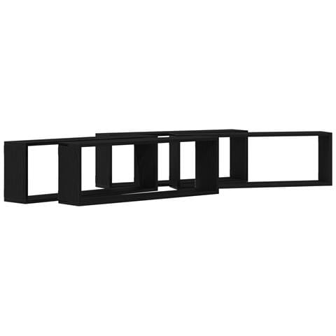 Mensole a parete  4 pezzi in legno nero 80x15x26 cm - Foto 1